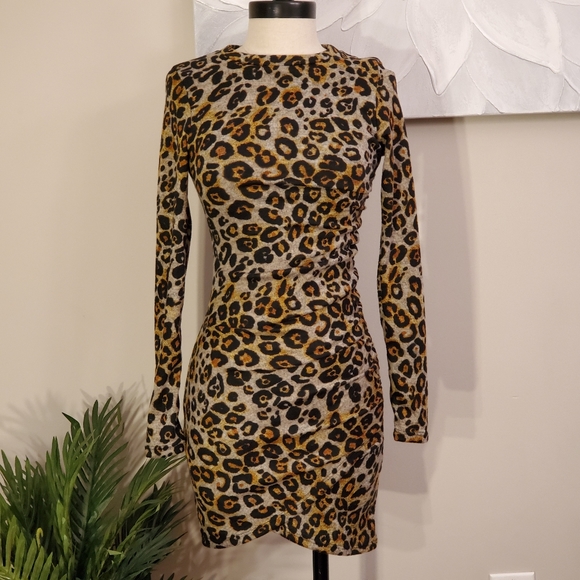 LEOPARD ABIGAIL MINI SWEATER DRESSš - Picture 5 of 7